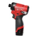 M12 FID2-202X - Sub compact 1/4" impact driver HEX 12 V, 2.0 Ah, FUEL™, in case, with 2 batteries and charger