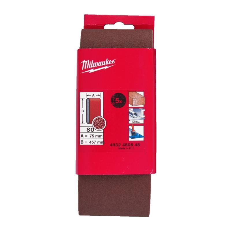 4932480548 - Taśma ścierna do M18 FBTS75, 75 x 457 mm, gr. 80 (5 szt.)