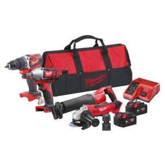 M18 CBLPP4B-502B - Zestaw POWERPACK M18™, M18 CBLDD, HD18 AG-125, M18 BIW12, M18 BSX, 2 x 5.0 Ah + ładowarka, w torbie