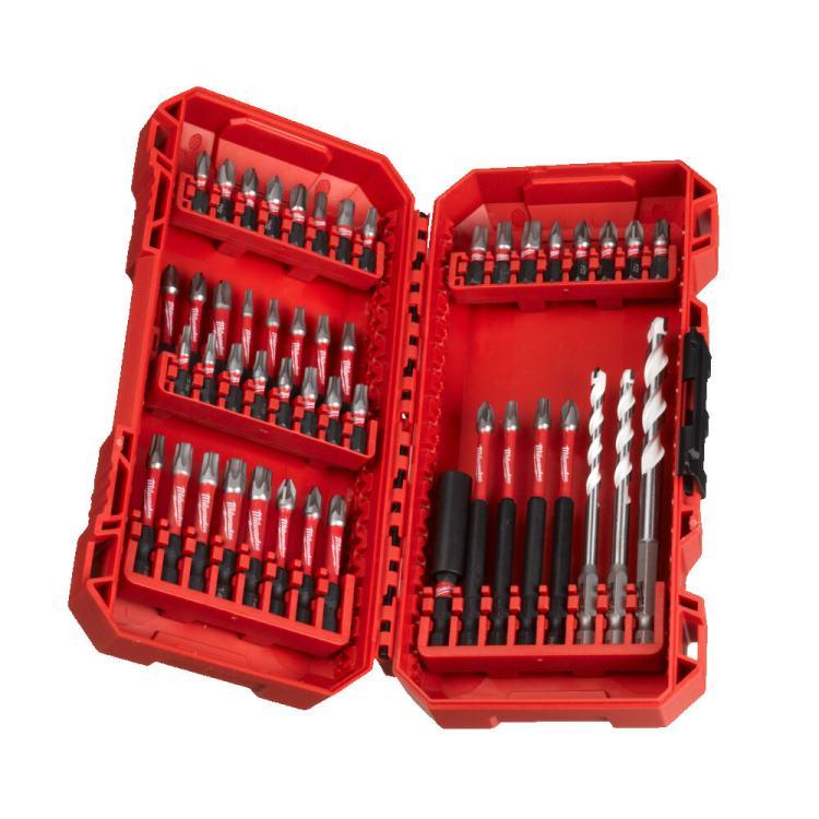 MILWAUKEE 4932492005 Shockwave impact bit set for screws slotted Phillips Pozidriv Torx and Hex 48 pcs