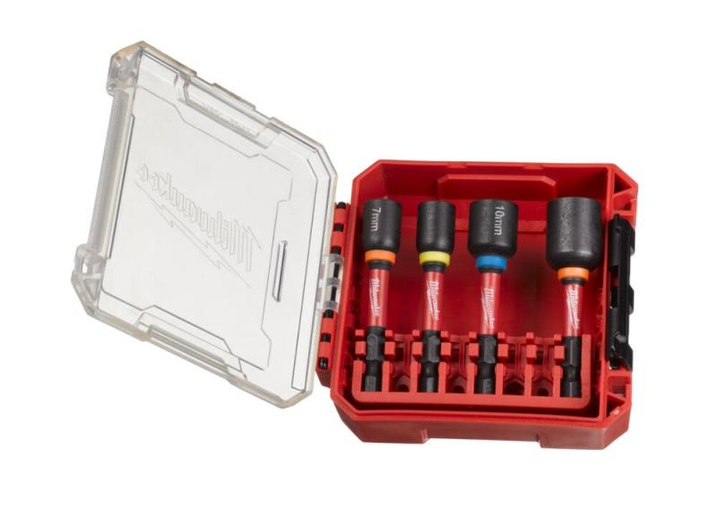 MILWAUKEE - 4932492445 - Zestaw nasadek udarowych magnetycznych Shockwave 6-kątnych, 7 - 13 mm (4 szt.)