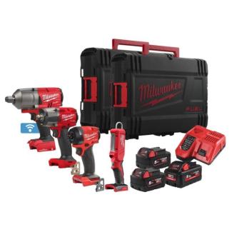 M18 FPP4G3-553X - Zestaw POWERPACK M18™FUEL™, M18 ONEFHIWF34, M18 FMTIW2F12, M18 FID3, M18 IL, 2x 5.0 Ah i 1x 5.5 Ah + ładowarka