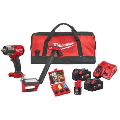 M18 FPP2BH-523B - Zestaw POWERPACK M12™ M18™, M12 UCL, M18 FMTIW2F12, 1 x 2.0 Ah i 2 x 5.0 Ah + ładowarka, w torbie