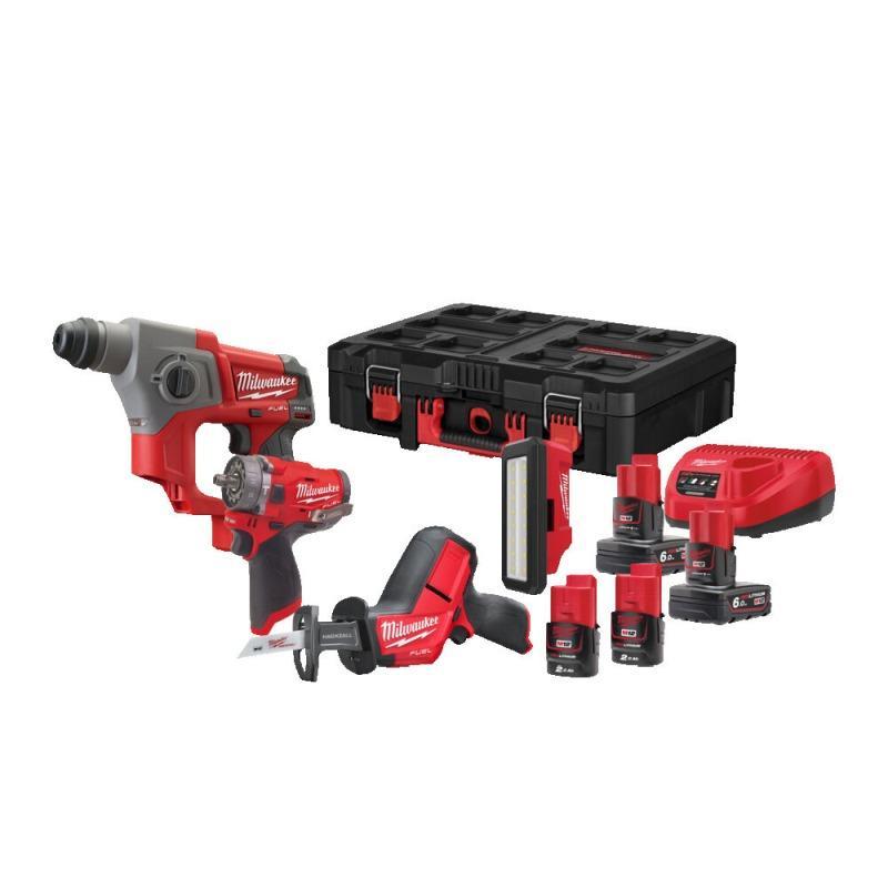M12 FPP4C-624P - Zestaw POWERPACK M12™FUEL™,M12 FPDXKIT,M12 CHZ,M12 CH,M12 PAL, 2x 2.0Ah i 2x 6.0Ah+ładowarka, w skrzyni PACKOUT M12 FPP4C-624P - Zestaw POWERPACK M12™FUEL™,M12 FPDXKIT,M12 CHZ,M12 CH,M12 PAL, 2x 2.0Ah i 2x 6.0Ah+ładowarka, w skrzyni PACKOUT