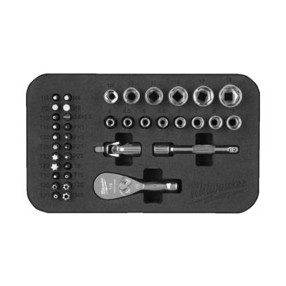 4932492672 - Zestaw nasadek z grzechotką i akcesoriami 1/4", 4 - 14 mm + bity udarowe (39 szt.)