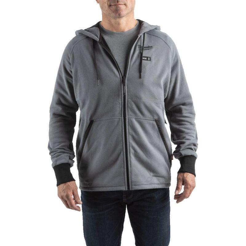 M12 HH GREY4-0 (XXL) - Men's heated hoodie, grey, M12™ Li-ion 12 V, size XXL