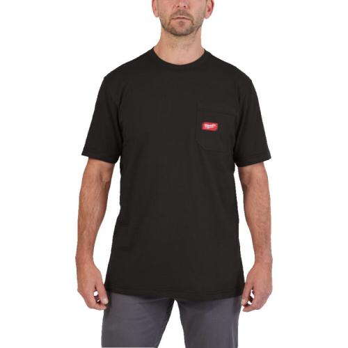 WTSSBL-S - T-shirt z kieszonką z krótkim rękawem, czarny, rozmiar S