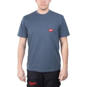 WTSSBLU-S - T-shirt z kieszonką z krótkim rękawem, niebieski, rozmiar S