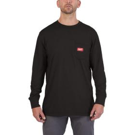 WTLSBL-L - T-shirt z kieszonką z długim rękawem, czarny, rozmiar L