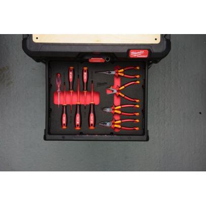 4932493637 - Moduł szczypiec i wkrętaków VDE + próbnik napięcia do szuflad PACKOUT (10 szt.), wkładka piankowa