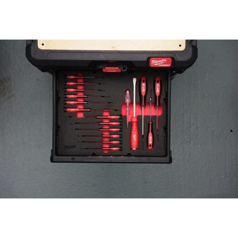 4932493644 - Moduł wkrętaków precyzyjnych do szuflad PACKOUT (17 szt.), wkładka piankowa