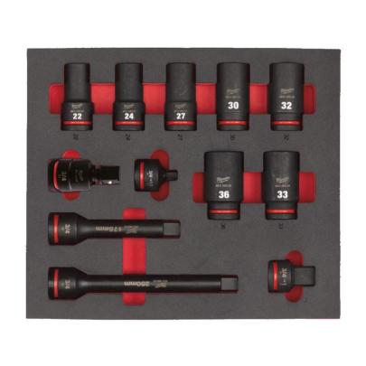4932493398 - Moduł nasadek długich i akcesoriów udarowych 3/4", 22 - 36 mm (12 szt.), wkładka piankowa