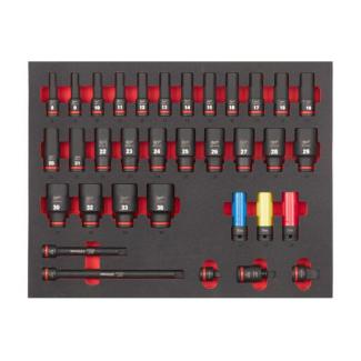 4932493394 - Moduł nasadek długich i akcesoriów udarowych 1/2", 8 - 36 mm (34 szt.), wkładka piankowa