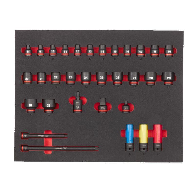 4932493392 - Moduł nasadek krótkich i akcesoriów udarowych 1/2", 8 - 32 mm (32 szt.), wkładka piankowa 4932493392 - Moduł nasadek krótkich i akcesoriów udarowych 1/2", 8 - 32 mm (32 szt.), wkładka piankowa