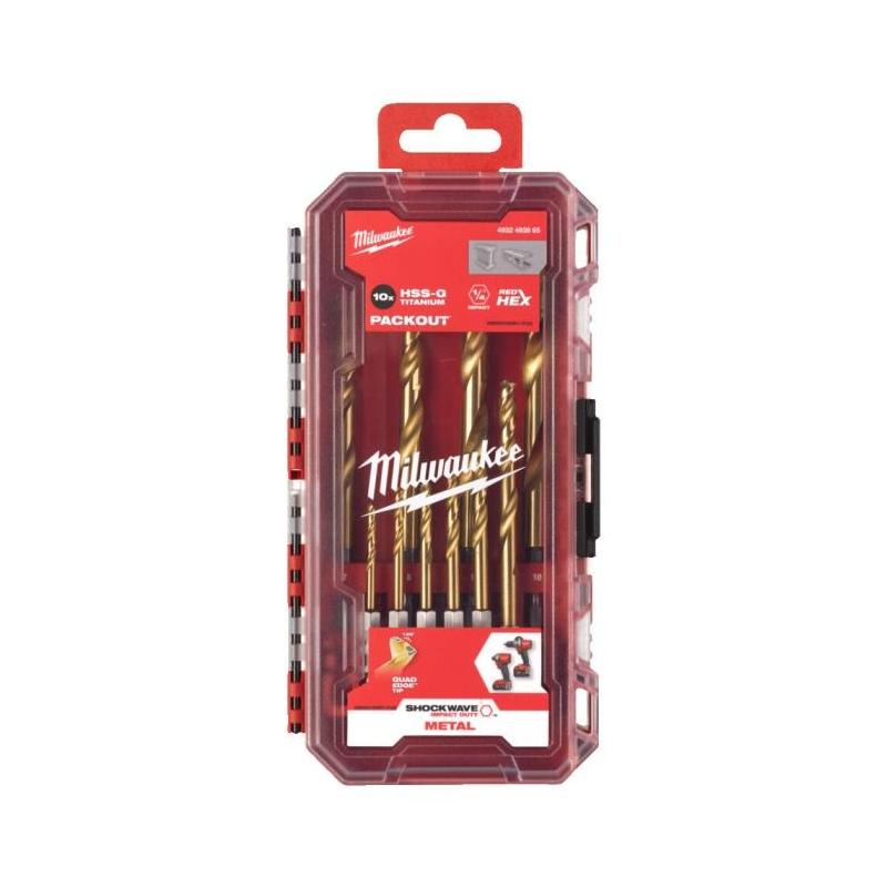 4932493865 - Zestaw wierteł udarowych do metalu Shockwave HSS-G Tin Red Hex, 3 - 10 mm (10 szt.) 4932493865 - Zestaw wierteł udarowych do metalu Shockwave HSS-G Tin Red Hex, 3 - 10 mm (10 szt.)