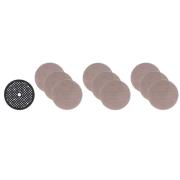 4932492294 - Zestaw siatek ściernych okrągłych POWERGRID na rzep 150 mm, gr. 80, 120, 180 + podkład zabezpieczający (10 szt.)