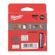 4932492296 - Zestaw siatek ściernych delta POWERGRID na rzep 93 x 93 mm, gr. 80, 120, 180 + podkład zabezpieczający (10 szt.)