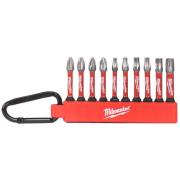 4932492939 - Zestaw bitów udarowych Shockwave do śrub Phillips, Pozidriv i Torx, PH2, PZ2, TX20 - TX25 (10 szt.) + karabińczyk