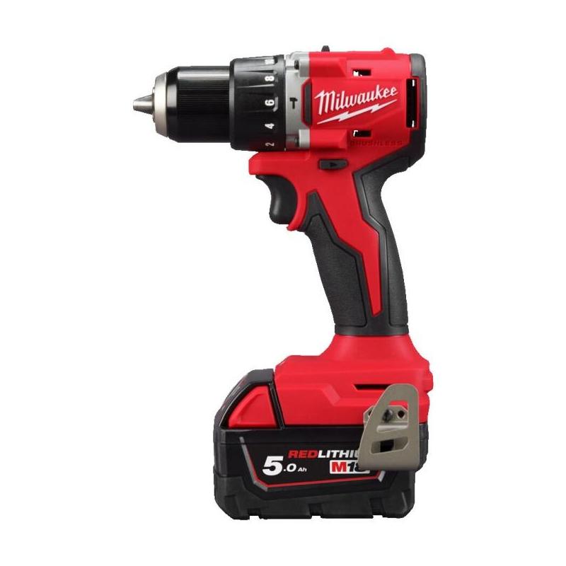 M18 BLPDRC-502C - Kompaktowa bezszczotkowa wiertarko-wkrętarka udarowa 60,5Nm, 18V 5.0Ah w walizce z 2 akumulatorami i ładowarką