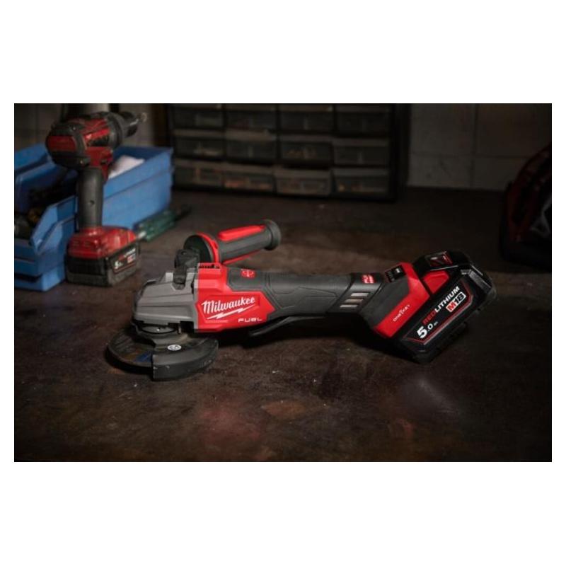 M18 FSAGSVO125X-0X - Szlifierka kątowa śr. 125 mm, 18 V, FUEL™ ONE-KEY™, włącznik łopatkowy, w walizce, bez wyposażenia