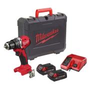 M18 BLPDRC-202C - Kompaktowa wiertarko-wkrętarka udarowa 60,5Nm, 18V, 2.0Ah, w walizce z 2 akumulatorami i ładowarką, 4933492822