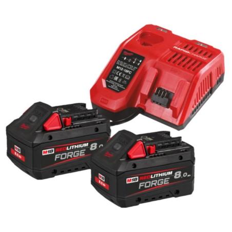 M18 FORGENRG-802 - Zestaw 2 akumulatorów M18™ FORGE™, Li-ion 18 V, 8.0 Ah + szybka ładowarka, 4933498612