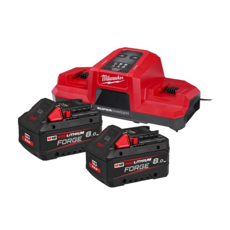 M18 FORGENRG-802DBSC - Zestaw 2 akumulatorów M18™ FORGE™, Li-ion 18 V, 8.0 Ah + podwójna super ładowarka, 4933498616 M18 FORGENRG-802DBSC - Zestaw 2 akumulatorów M18™ FORGE™, Li-ion 18 V, 8.0 Ah + podwójna super ładowarka, 4933498616