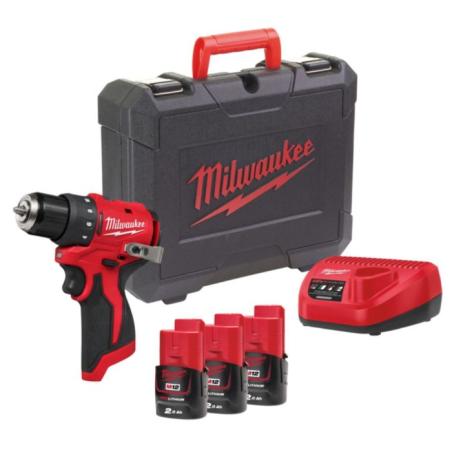 M12 BLDDRC-203C - Kompaktowa wiertarko-wkrętarka 40 Nm, 12 V, 2.0 Ah, w walizce, z 3 akumulatorami i ładowarką, 4933499685