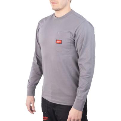 MILWAUKEE - WTLSGR-S - Work T-shirt long sleeve, grey, size S - 4932493038