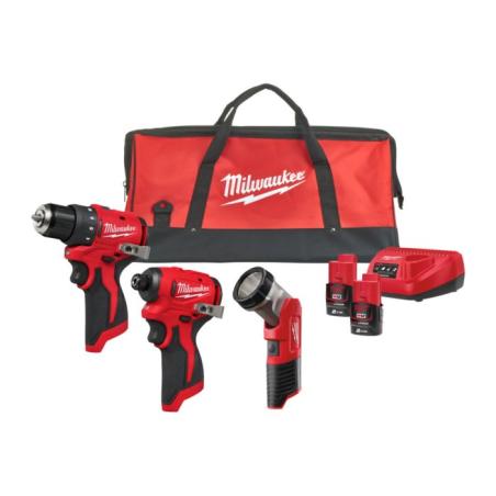 M12 BLPP3A-202B - Zestaw POWERPACK M12™, M12 BLDDRC, M12 BLIDRC, M12 TLED, 2 x 2.0 Ah + ładowarka, w torbie, 4933499694