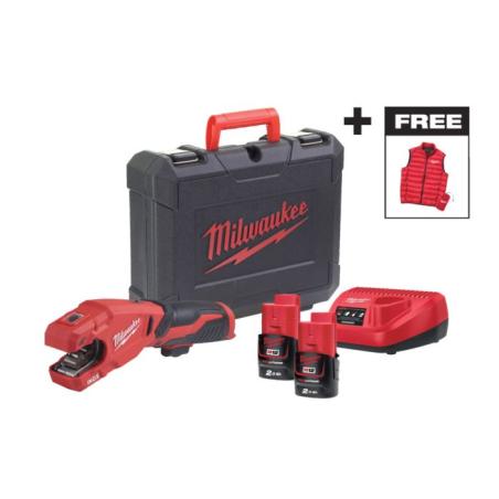 M12 PCSSMC-202C - Obcinak do rur ze stali nierdzewnej 12V, RAPTOR™, w walizce, 2 x 2.0 Ah i ładowarka + kamizelka, 4933499464