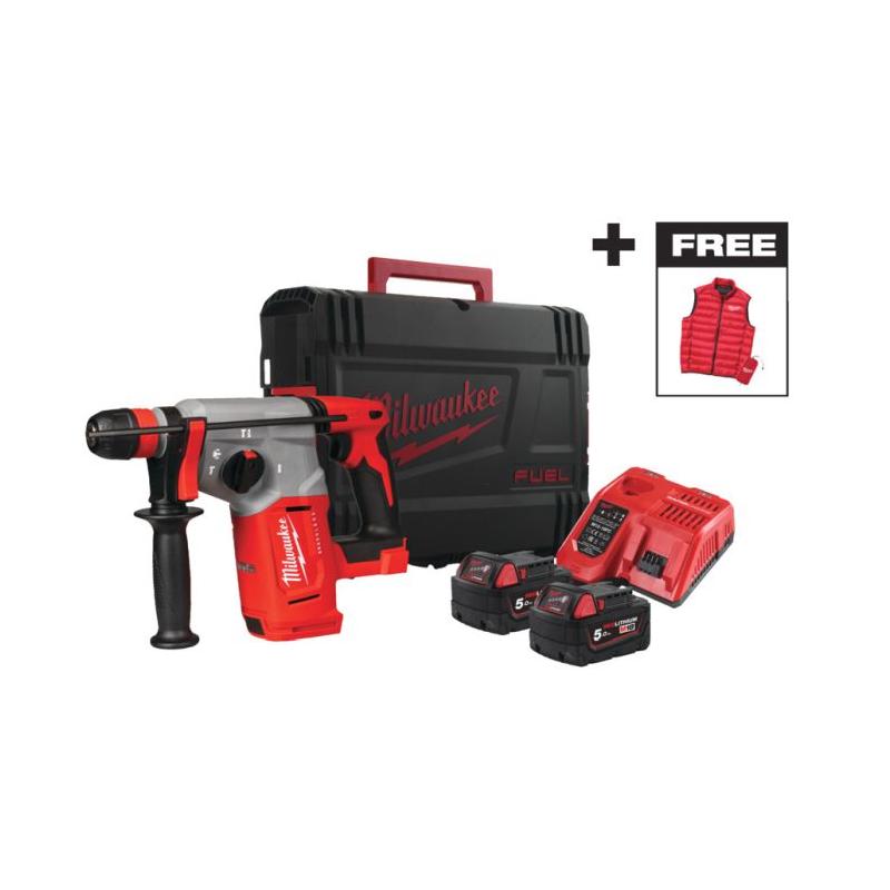 M18 BLHXMC-502X - Młot 4-trybowy SDS-Plus 18 V, w walizce, 2 x 5.0 Ah, ładowarka + kamizelka, 4933499459