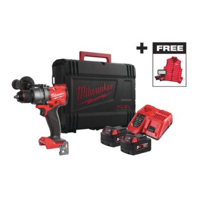 M18 FPD3MC-502X - Wiertarko-wkrętarka udarowa 158 Nm, 18 V, FUEL™, w walizce, 2 x 5.0 Ah + reflektor i kamizelka, 4933499451