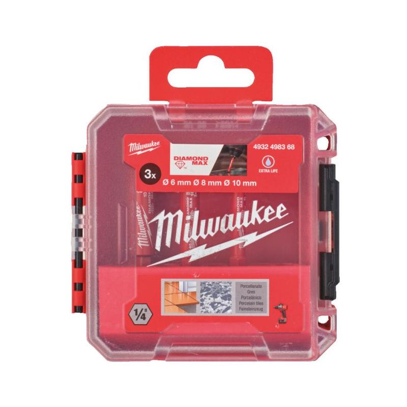 4932498368 - Zestaw wierteł diamentowych Hex Diamond Plus do wiercenia na mokro/sucho, 6 - 10 mm (3 szt.)