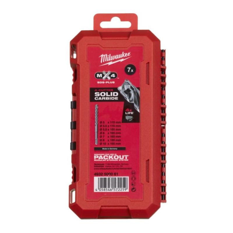 4932500061 - Zestaw wierteł udarowych do betonu SDS-Plus MX4, 4-ostrzowe, 5 - 10 mm (7 szt.)