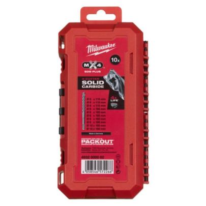 4932500062 - Zestaw wierteł udarowych do betonu SDS-Plus MX4, 4-ostrzowe, 5 - 12 mm (10 szt.)