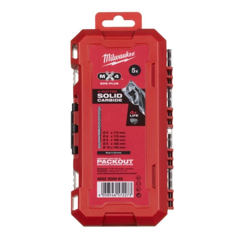 4932500063 - Zestaw wierteł udarowych do betonu SDS-Plus MX4, 4-ostrzowe, 5 - 10 mm (5 szt.)