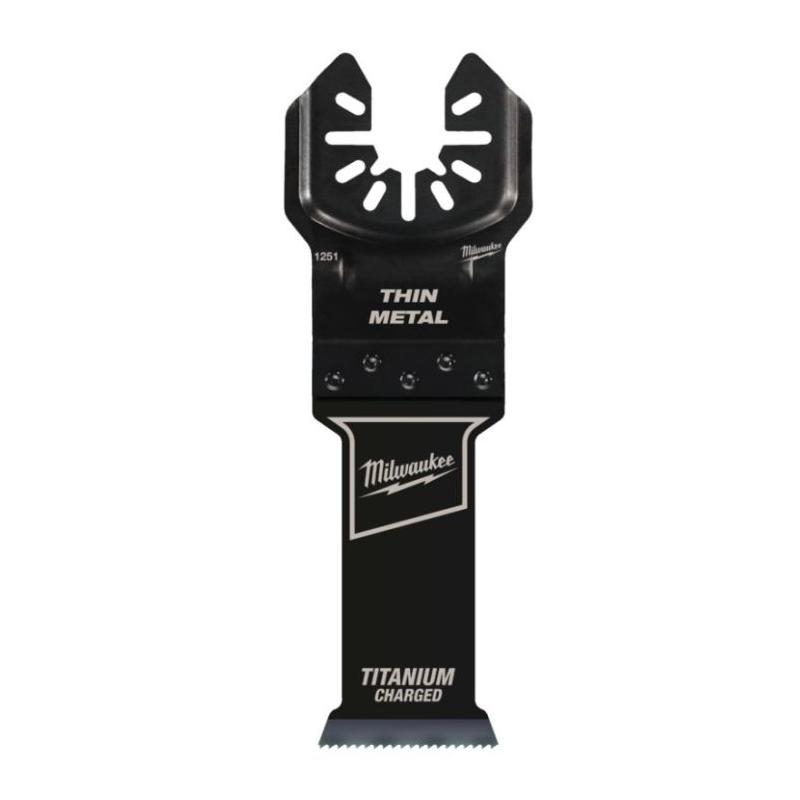 48851251 - Brzeszczot bimetalowy do Multitoola z powłoką tytanową do cięcia miękkich metali i PVC, 28 mm (1 szt.)