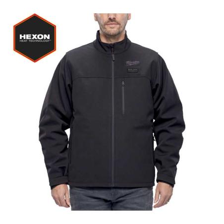 M12 HJBL6-0 (XXL) - Kurtka podgrzewana męska HEXON, czarna, M12™ Li-ion 12 V, rozmiar XXL, 4932493823