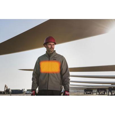 M12 HJGR6-0 (XXL) - Kurtka podgrzewana męska HEXON, szara, M12™ Li-ion 12 V, rozmiar XXL, 4932493829