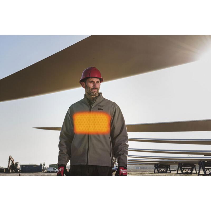 M12 HJGR6-0 (XXXL) - Kurtka podgrzewana męska HEXON, szara, M12™ Li-ion 12 V, rozmiar XXXL, 4932493830