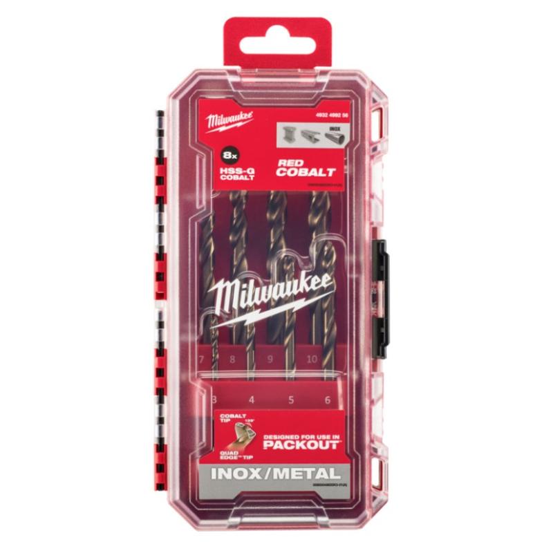 4932499256 - Red Cobalt HSS-G metal drill bit set, 3–10 mm (8 pcs)