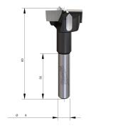 4932501043 - Frez puszkowy do drewna z węglikiem spiekanym, trzpień 8 mm, 25 x 60 mm