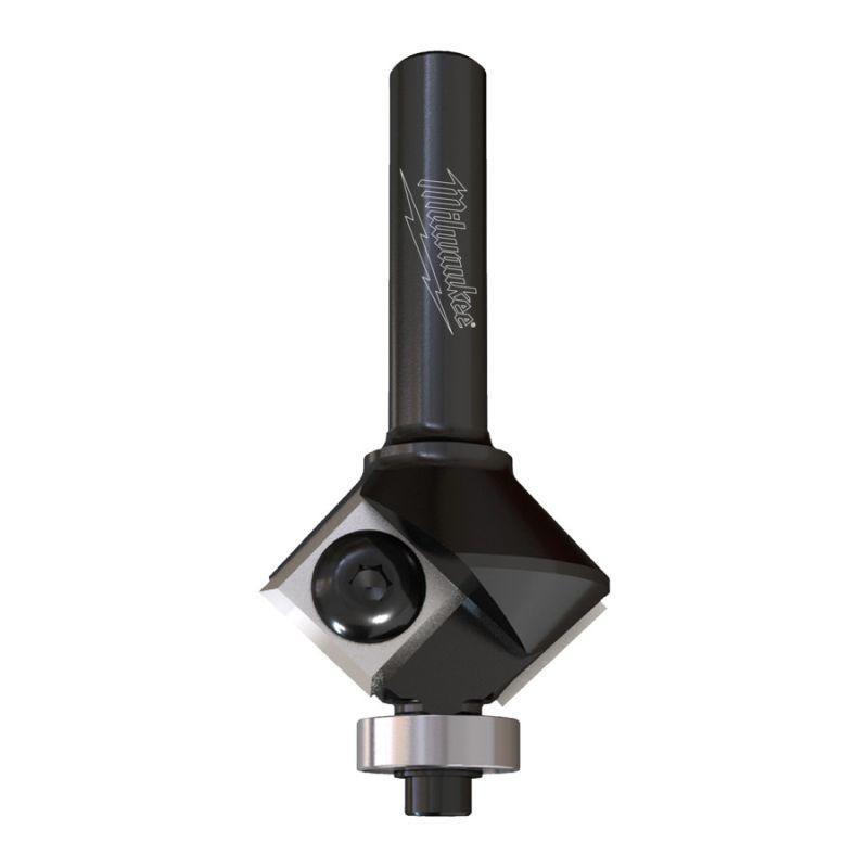 4932501008 - 45° chamfering cutter for wood with replaceable carbide inserts, 8 mm shank, 29 x 8/60 mm