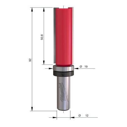 4932500944 - Profile router bit for jigs, carbide-tipped, 12 mm shank, 19 x 50.8/92 mm
