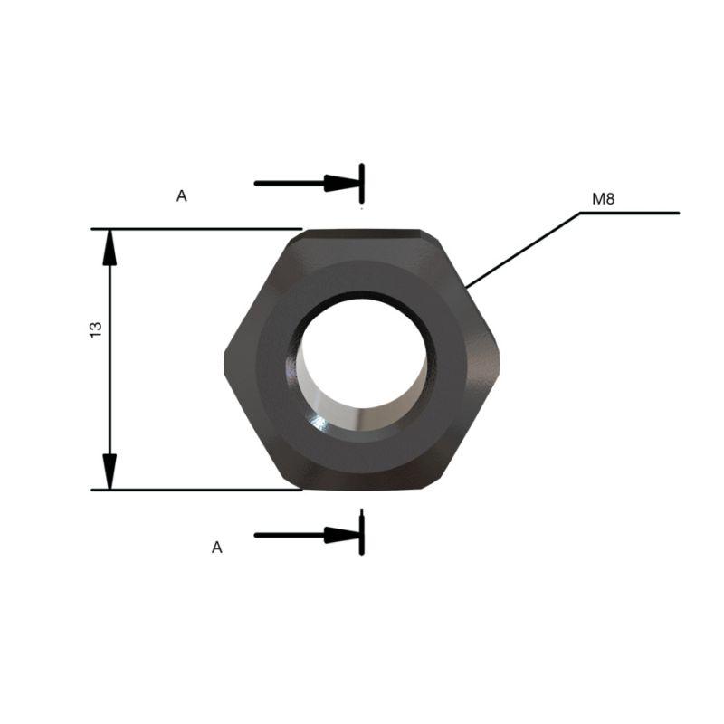 4932501081 - Nakrętka do frezu M8, S7