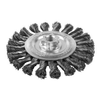 4932501738 - Szczotka druciana tarczowa M14, 115x14 mm, stal wiązana, 0,5 mm, do szlifierek kątowych 115 i 125 mm (1 szt.)