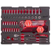 4932501867 - 1/4" Socket and Accessory Module for PACKOUT drawers, 4 - 14 mm (68 pcs.), foam insert