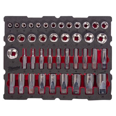 4932501869 - 1/2" Short and Long Socket Set for PACKOUT Drawers, 8 - 36 mm (42 pcs.), foam insert