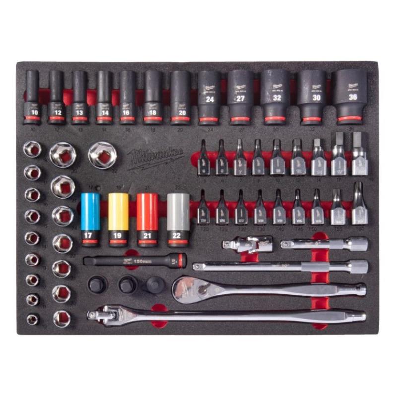 4932500757 - 1/2" impact and non-impact socket and accessory module (60 pcs.), foam insert